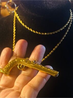 24” Gold-Tone Pistol Pendant Necklace - Women Jewelry